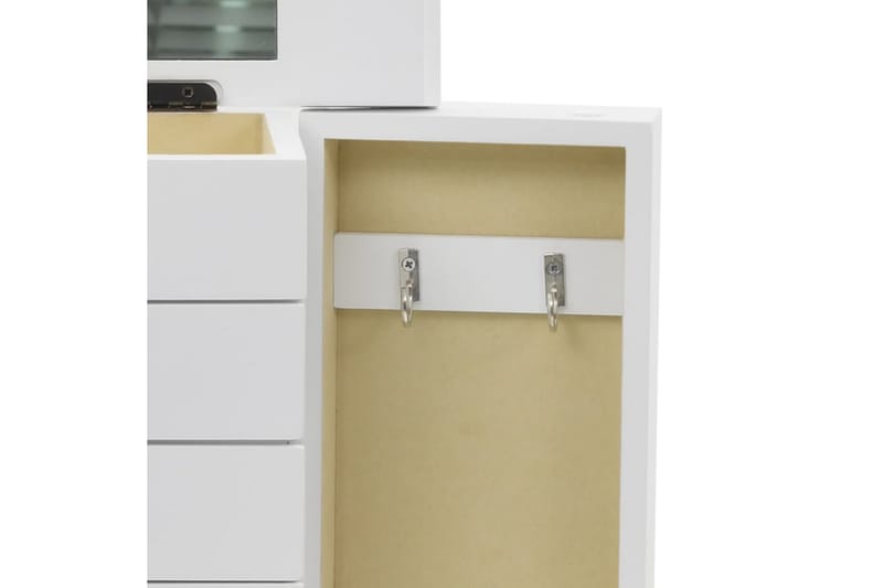 Smykkeskrin med speil MDF 25x13,5x34 cm - Oppbevaring - Oppbevaring til småting - Oppbevaring smykker - Smykkestativ & smykkeskrin
