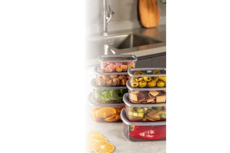 Oppbevaringsboks sett (8 deler) Rasalas8 Antrasitt - Mørkegrå - Oppbevaring - Oppbevaring til småting - Oppbevaringsbokser