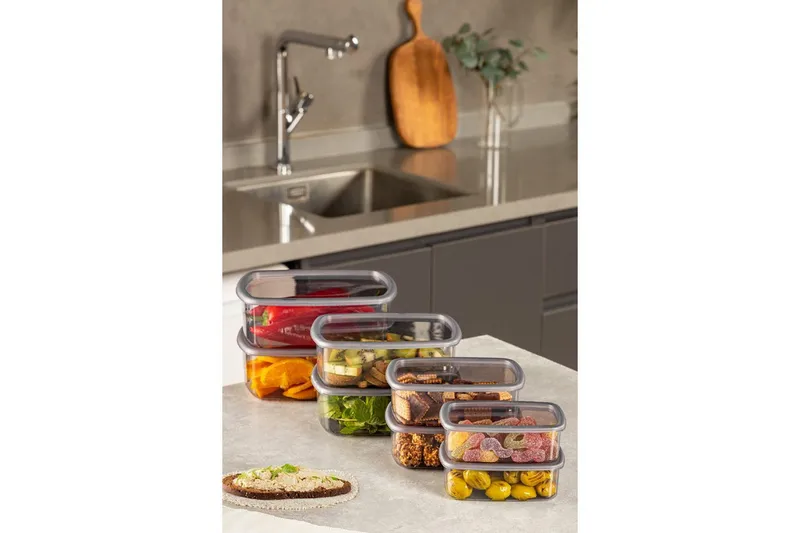 Oppbevaringsboks sett (8 deler) Rasalas8 Antrasitt - Mørkegrå - Oppbevaring - Oppbevaring til småting - Oppbevaringsbokser