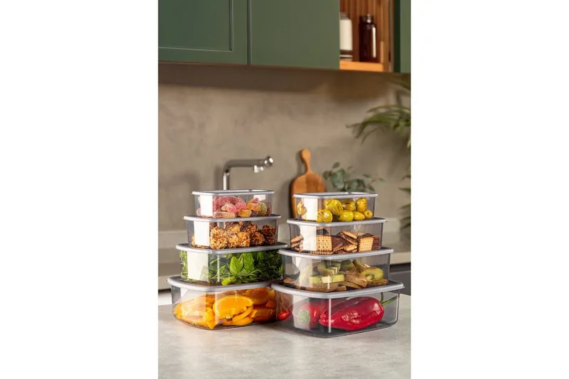 Oppbevaringsboks sett (8 deler) Rasalas8 Antrasitt - Mørkegrå - Oppbevaring - Oppbevaring til småting - Oppbevaringsbokser