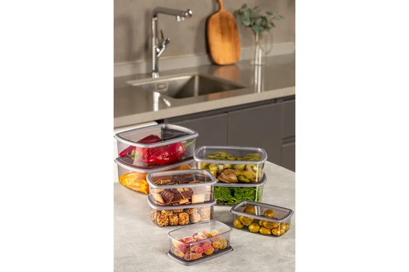 Oppbevaringsboks sett (8 deler) Rasalas8 Antrasitt - Mørkegrå - Oppbevaring - Oppbevaring til småting - Oppbevaringsbokser