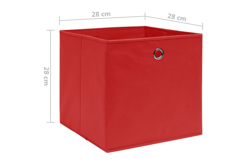 Oppbevaringsbokser 10 stk ikke-vevet stoff 28x28x28 cm rød - Rød - Oppbevaringsbokser