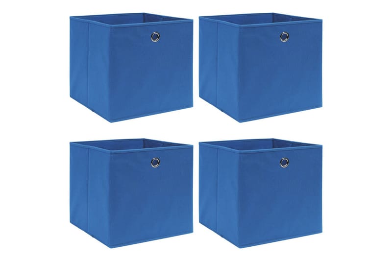 Oppbevaringsbokser 4 stk blå 32x32x32 cm stoff - Oppbevaringsbokser
