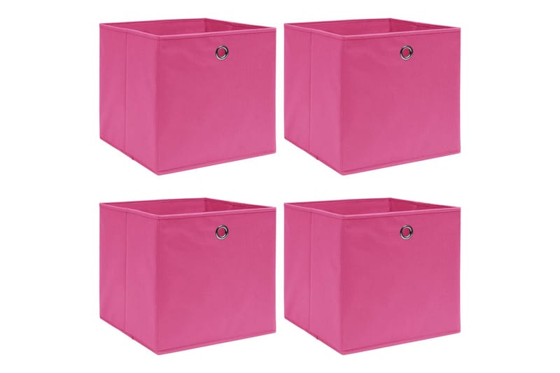 Oppbevaringsbokser 4 stk rosa 32x32x32 cm stoff - Oppbevaringsbokser