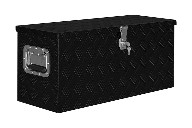 Aluminiumskasse 80x30x35 cm svart - Oppbevaring - Oppbevaring til småting - Oppbevaringsbokser - Kasser