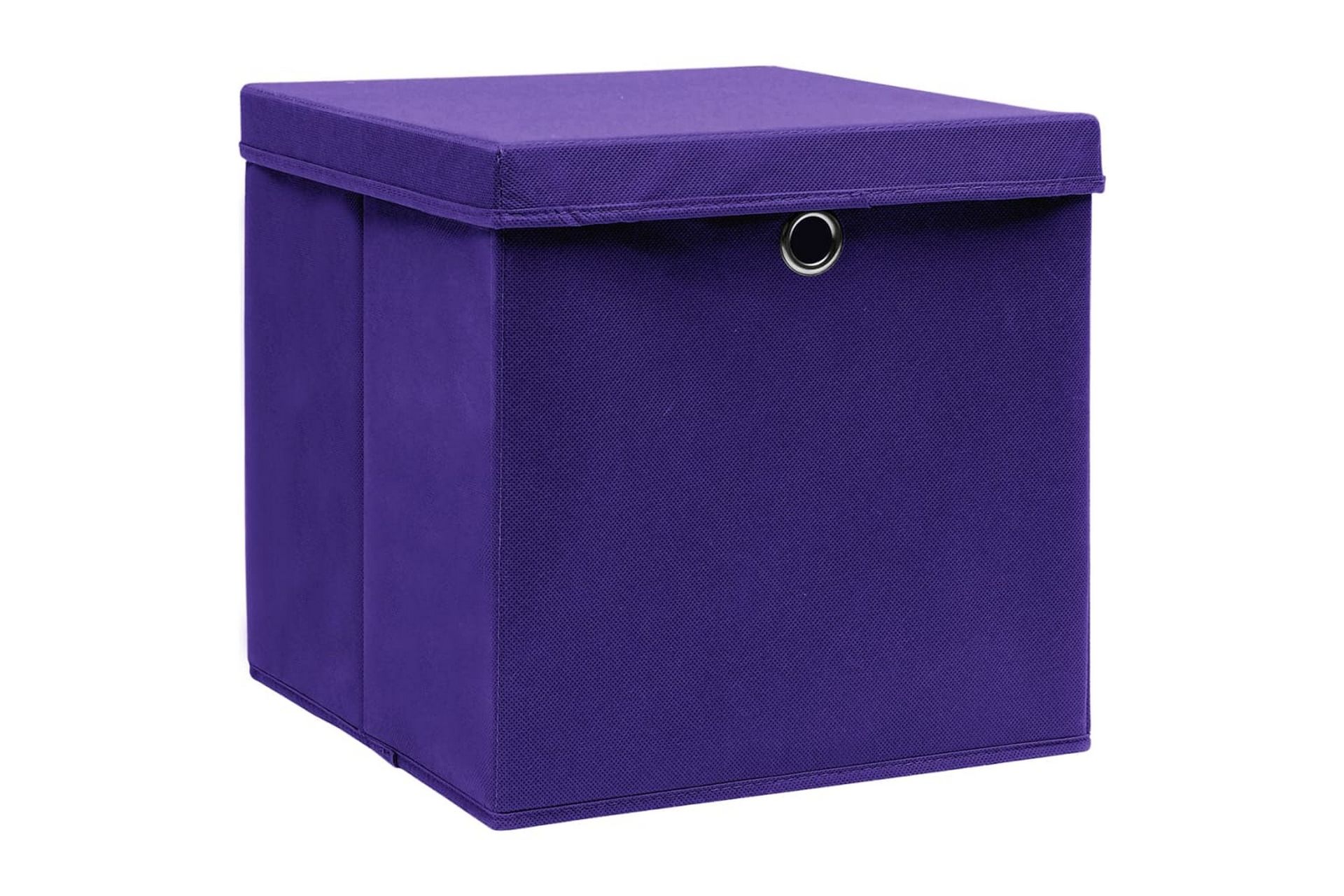 Oppbevaringsbokser med lokk 10 stk 28x28x28 cm lilla - Lilla - Oppbevaring - Oppbevaring til småting - Oppbevaringsbokser