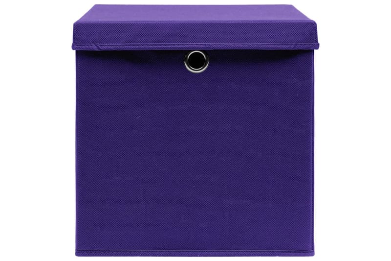 Oppbevaringsbokser med lokk 10 stk 28x28x28 cm lilla - Lilla - Oppbevaring - Oppbevaring til småting - Oppbevaringsbokser
