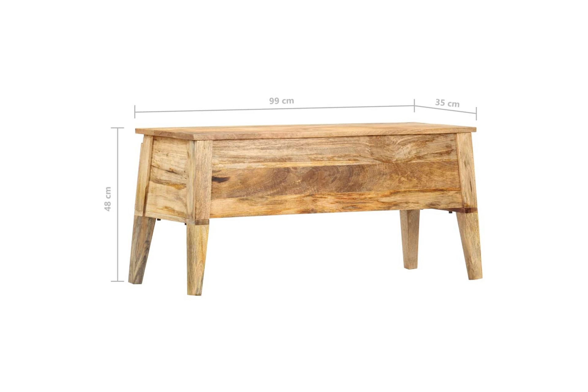 Oppbevaringsboks 99x35x48 cm heltre mango - Oppbevaring - Oppbevaring til småting - Oppbevaringsbokser