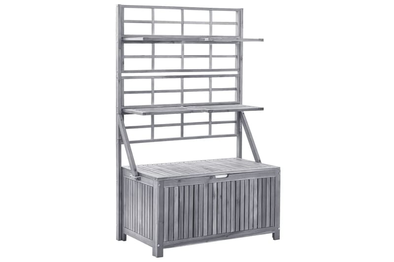 Oppbevaringsboks med espalier grå 99x55x160 cm heltre akasie - Grå - Oppbevaring - Oppbevaring til småting - Oppbevaringsbokser