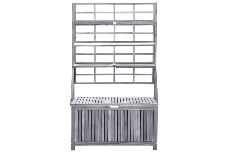 Oppbevaringsboks med espalier grå 99x55x160 cm heltre akasie - Grå - Oppbevaring - Oppbevaring til småting - Oppbevaringsbokser