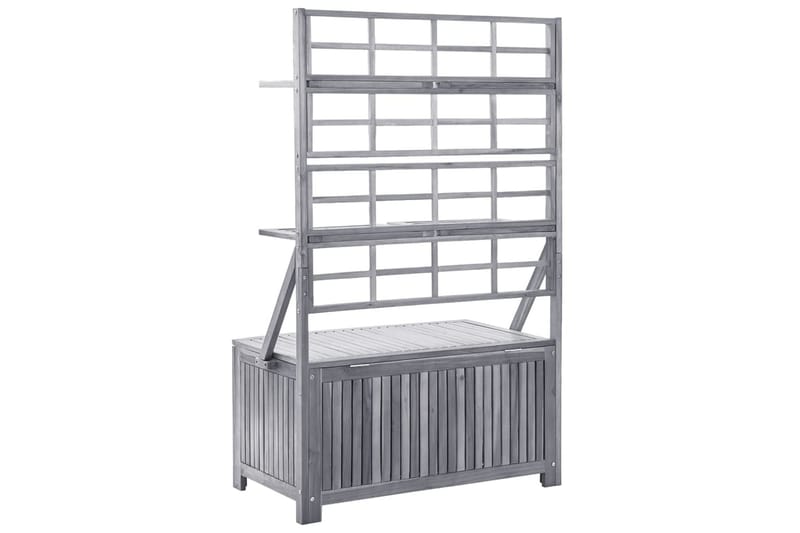 Oppbevaringsboks med espalier grå 99x55x160 cm heltre akasie - Grå - Oppbevaring - Oppbevaring til småting - Oppbevaringsbokser