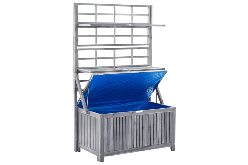 Oppbevaringsboks med espalier grå 99x55x160 cm heltre akasie - Grå - Oppbevaring - Oppbevaring til småting - Oppbevaringsbokser