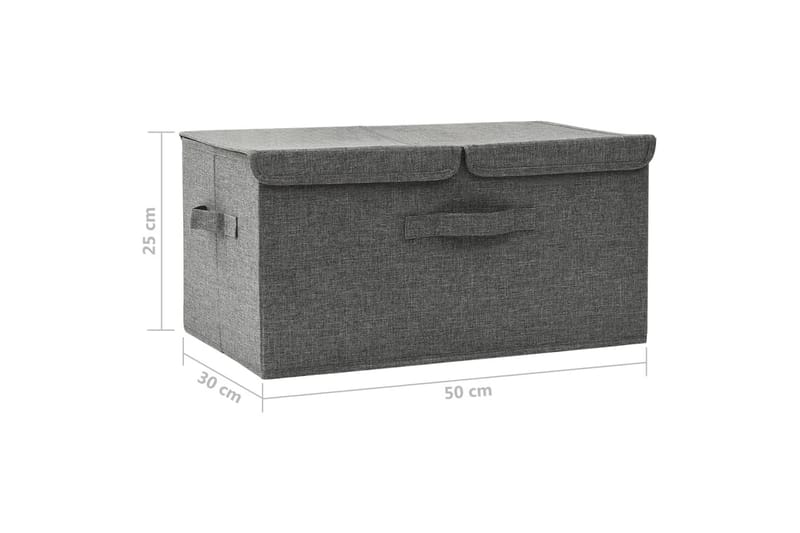 Oppbevaringsboks stoff 50x30x25 cm antrasitt - Antrasittgrå - Oppbevaringsbokser