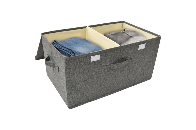 Oppbevaringsboks stoff 50x30x25 cm antrasitt - Antrasittgrå - Oppbevaring - Oppbevaring til småting - Oppbevaringsbokser