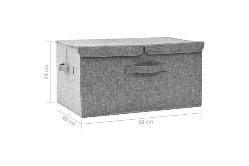Oppbevaringsboks stoff 50x30x25 cm grå - Grå - Oppbevaringsbokser