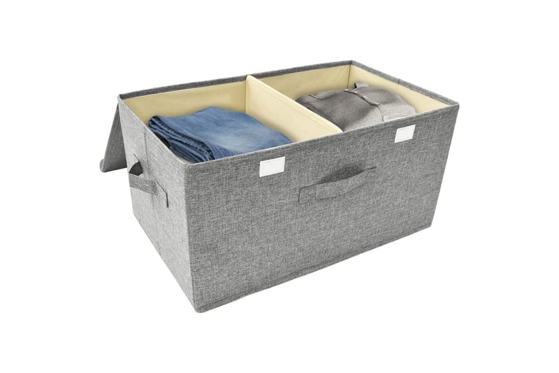 Oppbevaringsboks stoff 50x30x25 cm grå - Grå - Oppbevaring - Oppbevaring til småting - Oppbevaringsbokser