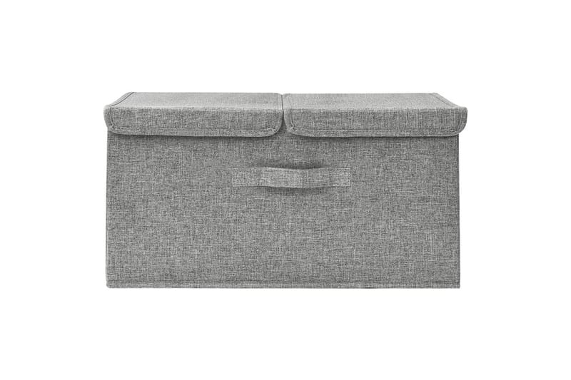 Oppbevaringsboks stoff 50x30x25 cm grå - Grå - Oppbevaring - Oppbevaring til småting - Oppbevaringsbokser