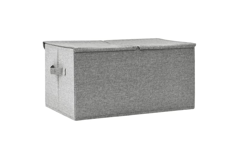 Oppbevaringsboks stoff 50x30x25 cm grå - Grå - Oppbevaringsbokser