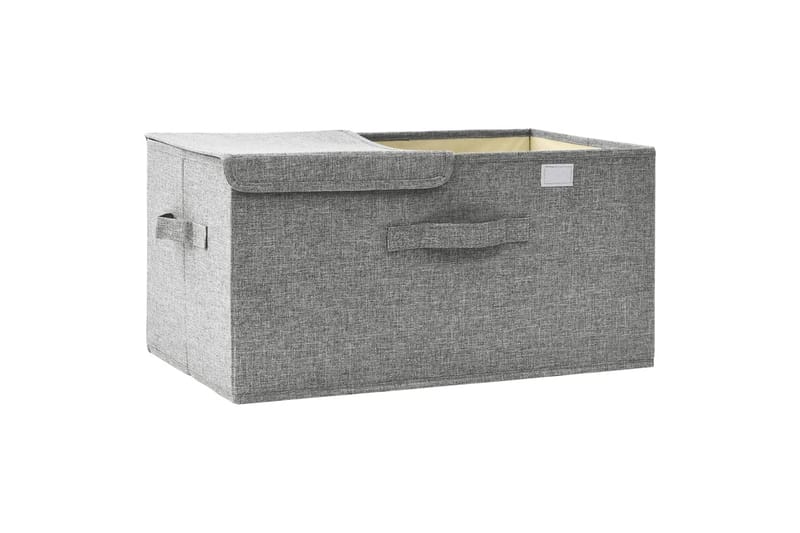 Oppbevaringsboks stoff 50x30x25 cm grå - Grå - Oppbevaring - Oppbevaring til småting - Oppbevaringsbokser