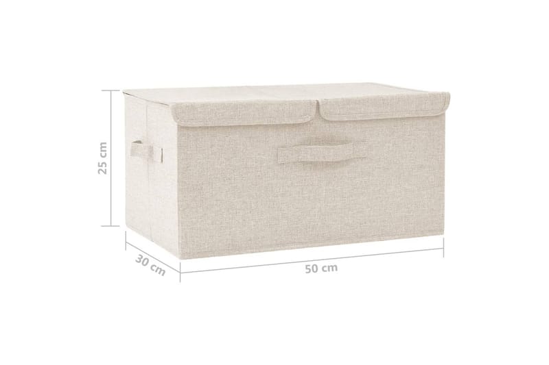 Oppbevaringsboks stoff 50x30x25 cm kremhvit - Krem - Oppbevaring - Oppbevaring til småting - Oppbevaringsbokser