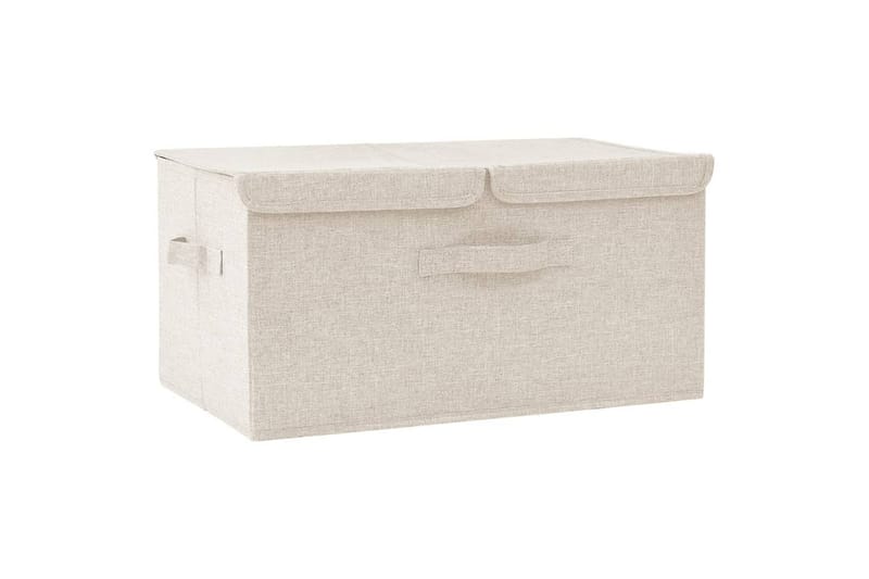 Oppbevaringsboks stoff 50x30x25 cm kremhvit - Krem - Oppbevaring - Oppbevaring til småting - Oppbevaringsbokser