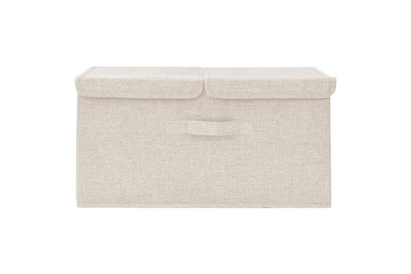 Oppbevaringsboks stoff 50x30x25 cm kremhvit - Krem - Oppbevaring - Oppbevaring til småting - Oppbevaringsbokser