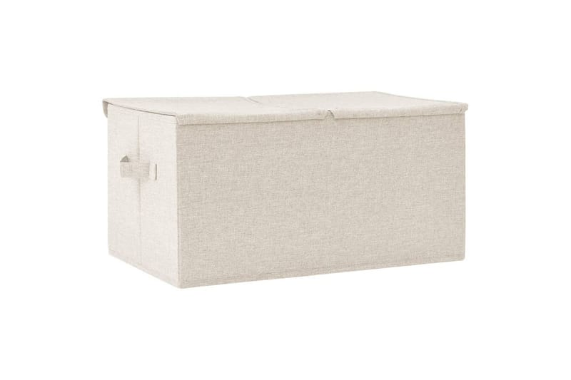 Oppbevaringsboks stoff 50x30x25 cm kremhvit - Krem - Oppbevaring - Oppbevaring til småting - Oppbevaringsbokser