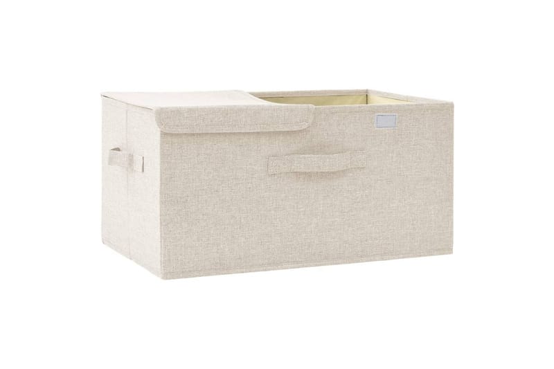 Oppbevaringsboks stoff 50x30x25 cm kremhvit - Krem - Oppbevaring - Oppbevaring til småting - Oppbevaringsbokser