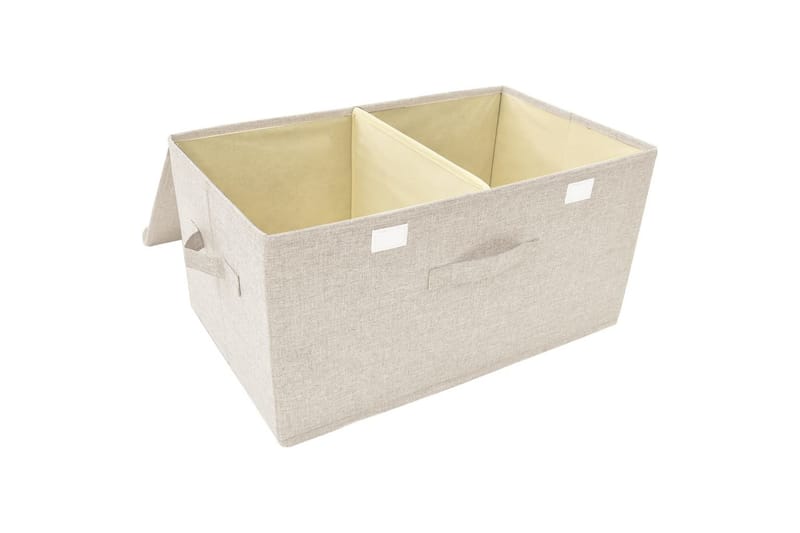 Oppbevaringsboks stoff 50x30x25 cm kremhvit - Krem - Oppbevaring - Oppbevaring til småting - Oppbevaringsbokser