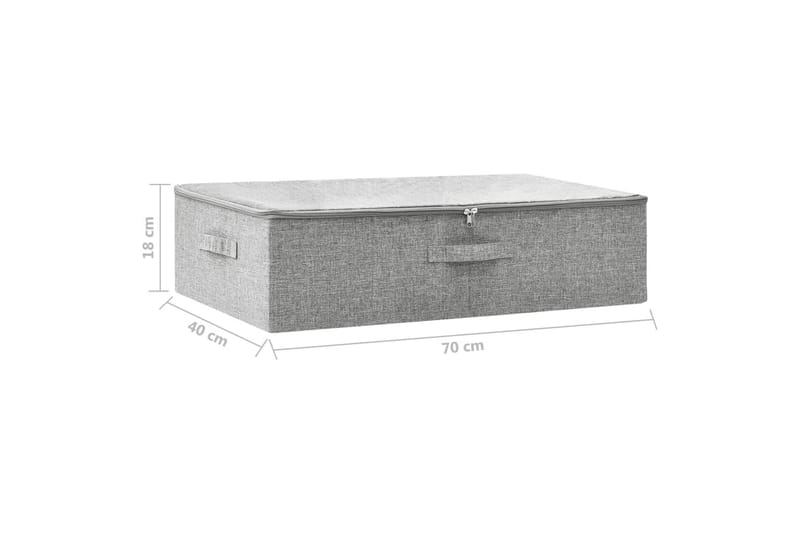 Oppbevaringsboks stoff 70x40x18 cm grå - Grå - Oppbevaringsbokser
