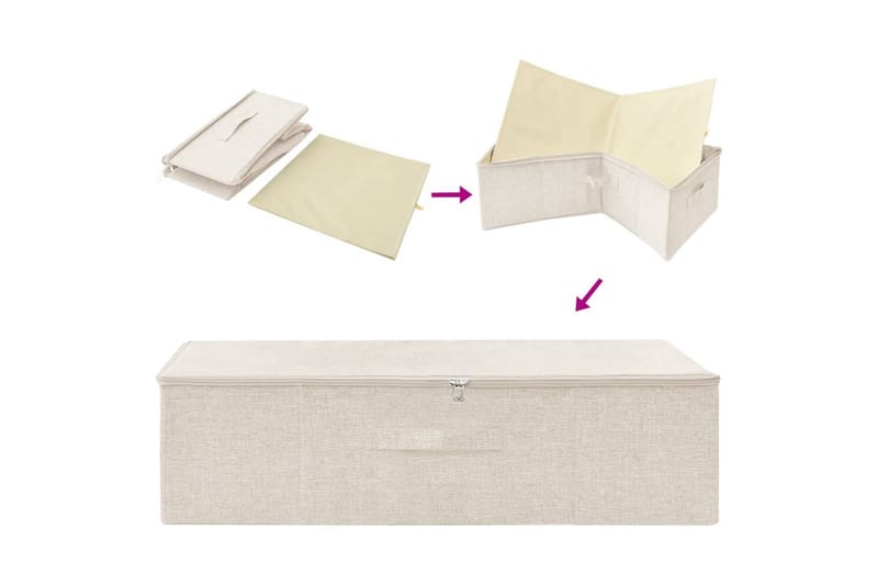 Oppbevaringsboks stoff 70x40x18 cm kremhvit - Krem - Oppbevaring - Oppbevaring til småting - Oppbevaringsbokser