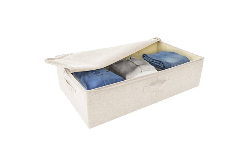 Oppbevaringsboks stoff 70x40x18 cm kremhvit - Krem - Oppbevaring - Oppbevaring til småting - Oppbevaringsbokser