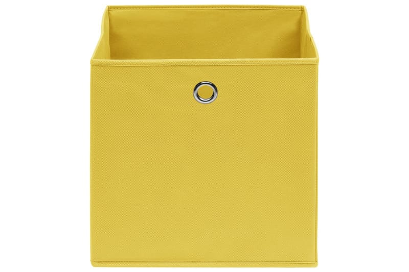 Oppbevaringsbokser 10 stk gul 32x32x32 cm stoff - Oppbevaring - Oppbevaring til småting - Oppbevaringsbokser