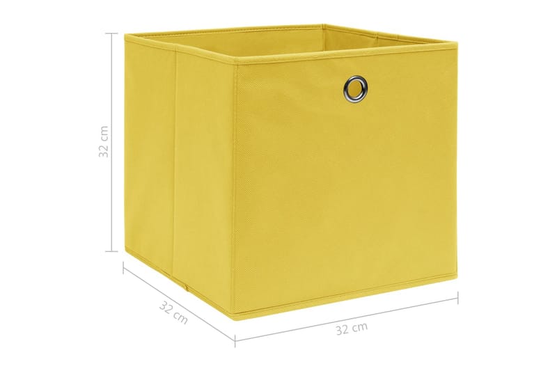 Oppbevaringsbokser 10 stk gul 32x32x32 cm stoff - Oppbevaringsbokser