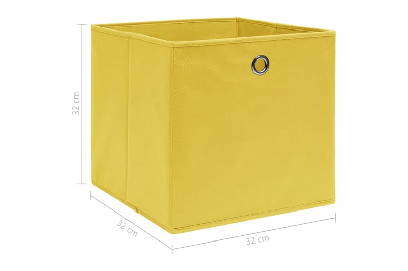 Oppbevaringsbokser 10 stk gul 32x32x32 cm stoff - Oppbevaring - Oppbevaring til småting - Oppbevaringsbokser