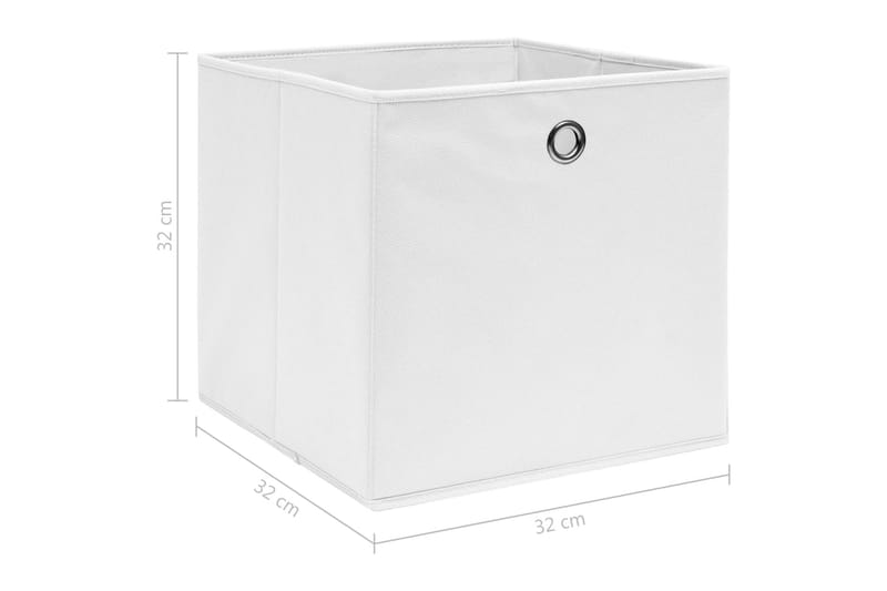 Oppbevaringsbokser 10 stk hvit 32x32x32 cm stoff - Oppbevaring - Oppbevaring til småting - Oppbevaringsbokser