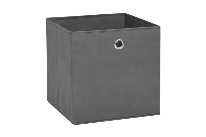Oppbevaringsbokser 10 stk ikke-vevet stoff 28x28x28 cm grå - Grå - Oppbevaring - Oppbevaring til småting - Oppbevaringsbokser