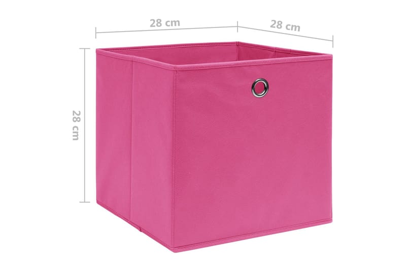 Oppbevaringsbokser 10 stk ikke-vevet stoff 28x28x28 cm rosa - Rosa - Oppbevaringsbokser