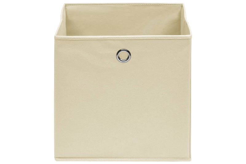 Oppbevaringsbokser 10 stk ikke-vevet stoff 28x28x28cm hvit - Krem - Oppbevaring - Oppbevaring til småting - Oppbevaringsbokser