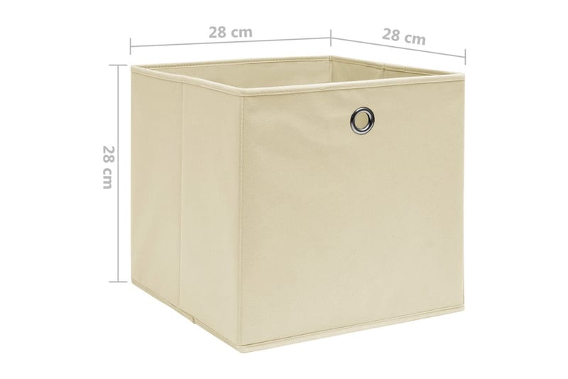 Oppbevaringsbokser 10 stk ikke-vevet stoff 28x28x28cm hvit - Krem - Oppbevaring - Oppbevaring til småting - Oppbevaringsbokser