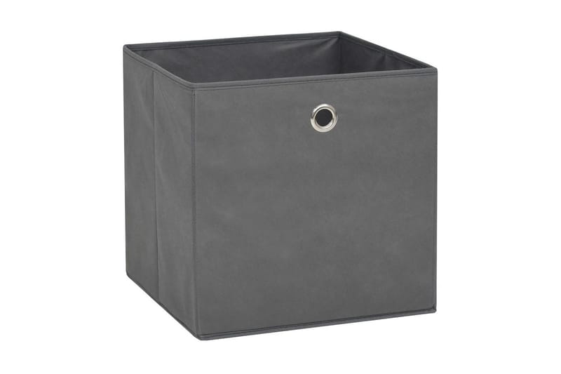 Oppbevaringsbokser 10 stk ikke-vevet stoff 32x32x32 cm grå - Oppbevaring - Oppbevaring til småting - Oppbevaringsbokser