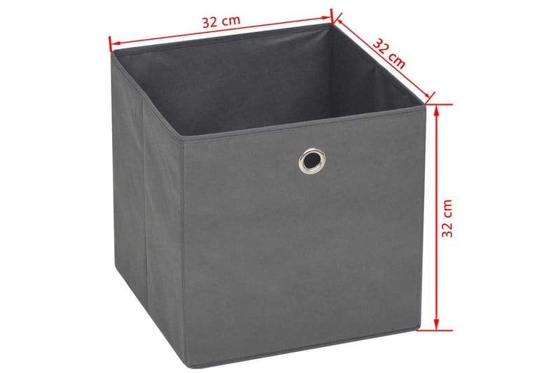 Oppbevaringsbokser 10 stk ikke-vevet stoff 32x32x32 cm grå - Oppbevaring - Oppbevaring til småting - Oppbevaringsbokser