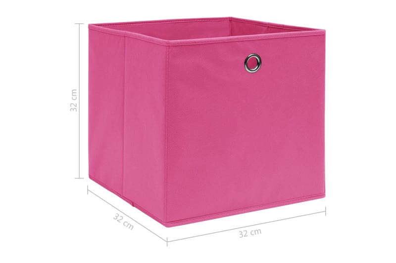 Oppbevaringsbokser 10 stk rosa 32x32x32 cm stoff - Oppbevaring - Oppbevaring til småting - Oppbevaringsbokser
