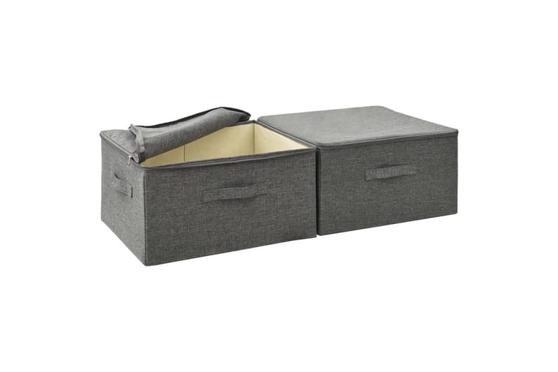 Oppbevaringsbokser 2 stk stoff 43x34x23 cm antrasitt - Antrasittgrå - Oppbevaring - Oppbevaring til småting - Oppbevaringsbokser