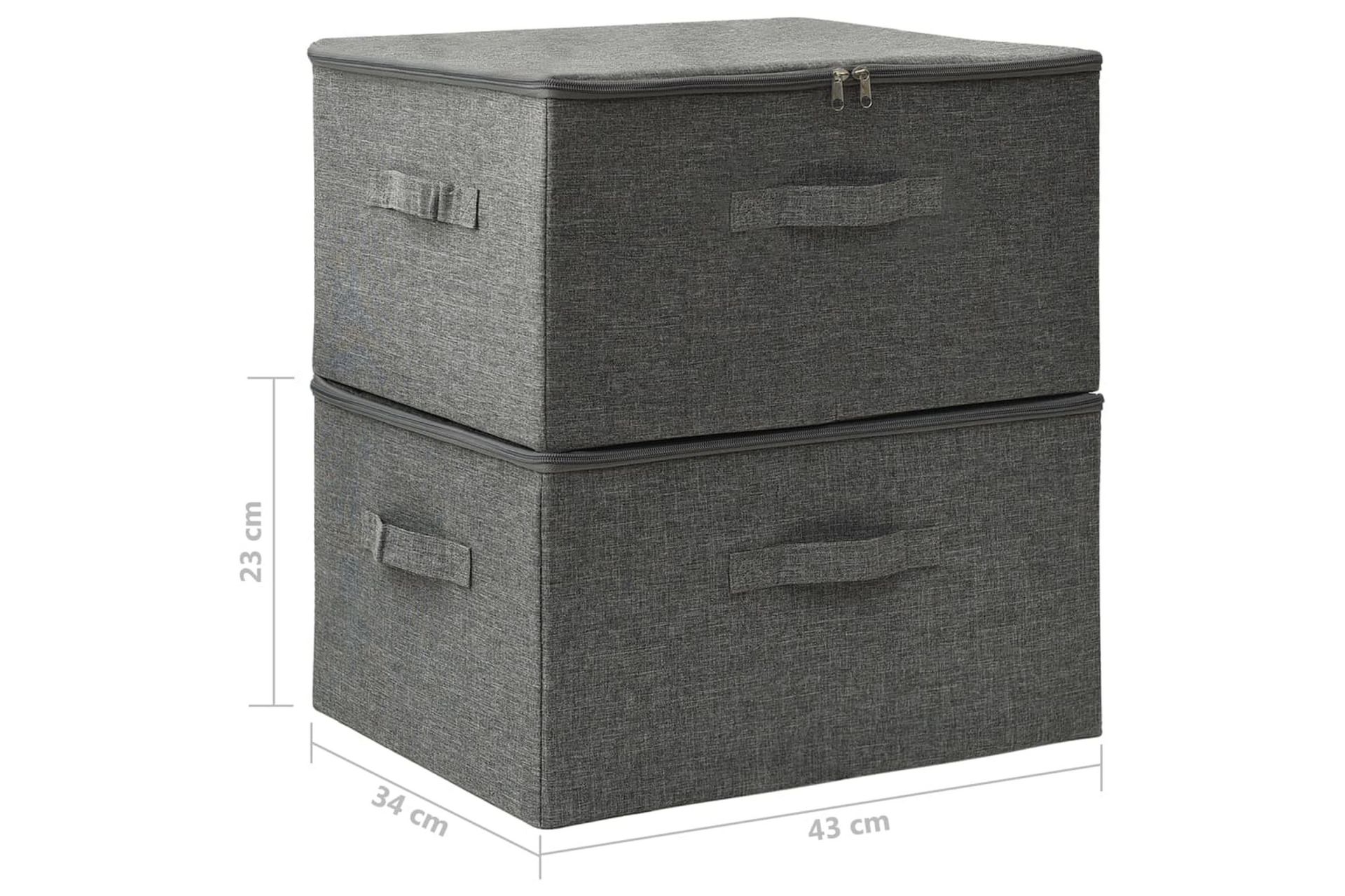 Oppbevaringsbokser 2 stk stoff 43x34x23 cm antrasitt - Antrasittgrå - Oppbevaring - Oppbevaring til småting - Oppbevaringsbokser