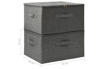 Oppbevaringsbokser 2 stk stoff 43x34x23 cm antrasitt - Antrasittgrå - Oppbevaring - Oppbevaring til småting - Oppbevaringsbokser