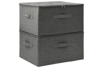 Oppbevaringsbokser 2 stk stoff 43x34x23 cm antrasitt - Antrasittgrå - Oppbevaring - Oppbevaring til småting - Oppbevaringsbokser