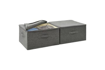 Oppbevaringsbokser 2 stk stoff 43x34x23 cm antrasitt - Antrasittgrå - Oppbevaring - Oppbevaring til småting - Oppbevaringsbokser
