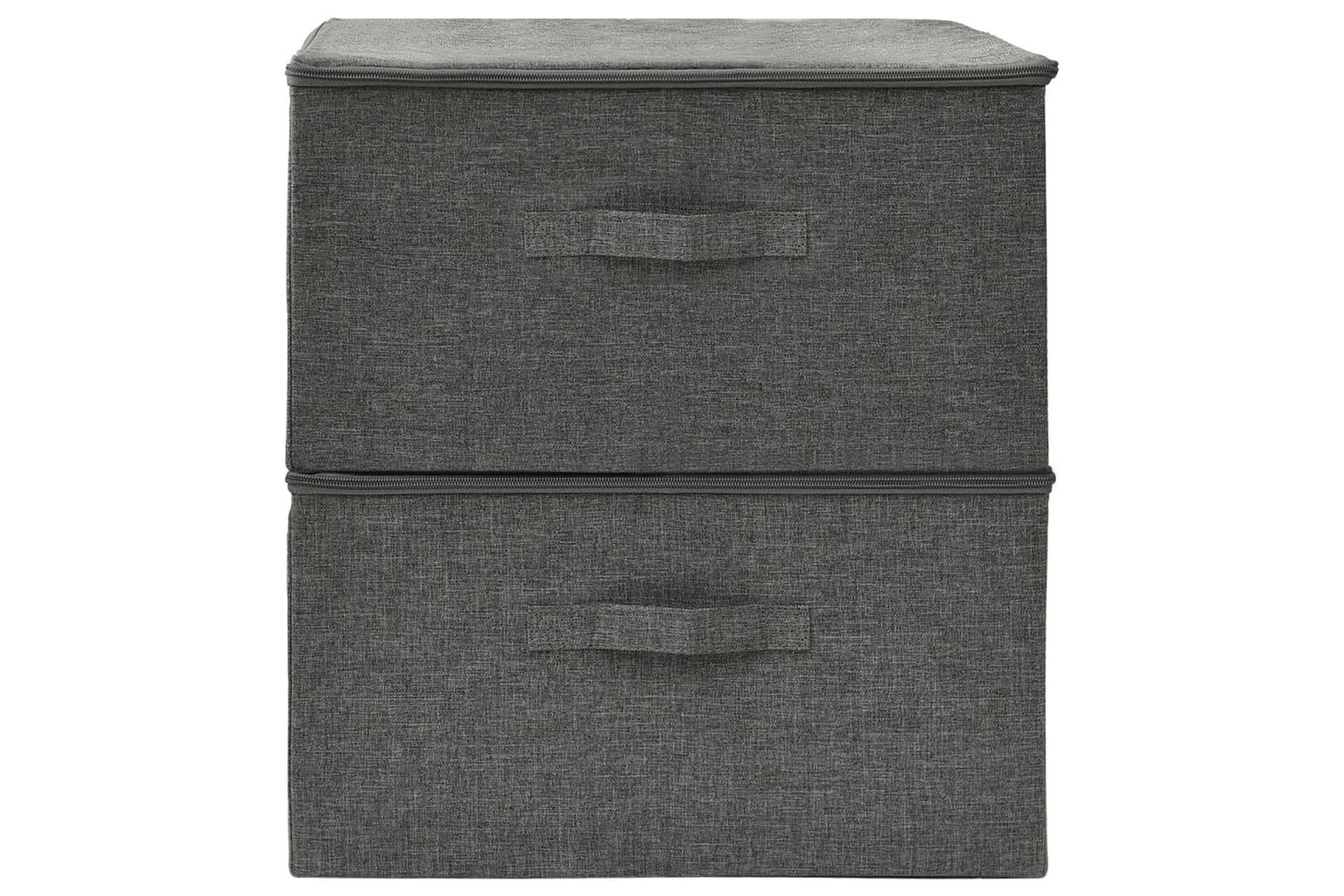 Oppbevaringsbokser 2 stk stoff 43x34x23 cm antrasitt - Antrasittgrå - Oppbevaring - Oppbevaring til småting - Oppbevaringsbokser