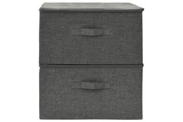 Oppbevaringsbokser 2 stk stoff 43x34x23 cm antrasitt - Antrasittgrå - Oppbevaring - Oppbevaring til småting - Oppbevaringsbokser